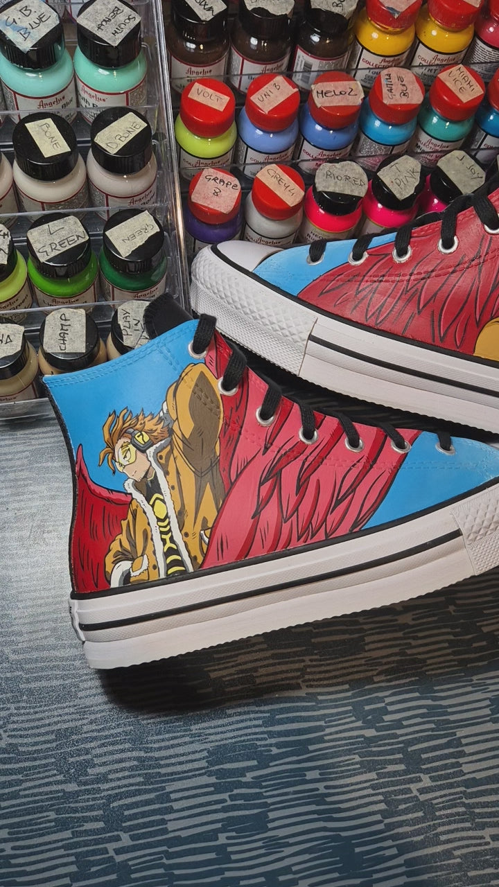 Converse All Star in pelle dipinte a mano — Hawks