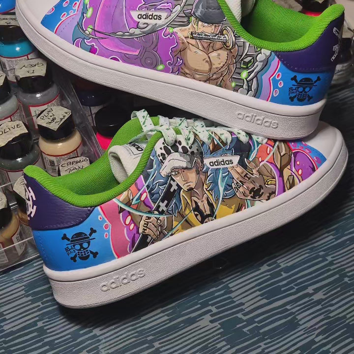 Sneakers dipinte a mano — Trafalgar Law & Roronoa Zoro