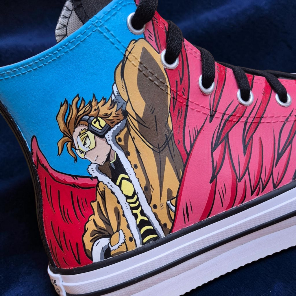 Converse All Star in pelle dipinte a mano — Hawks