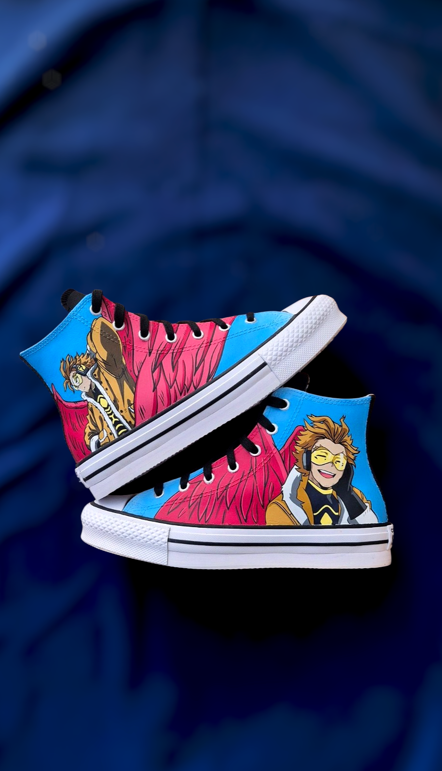Converse All Star in pelle dipinte a mano — Hawks