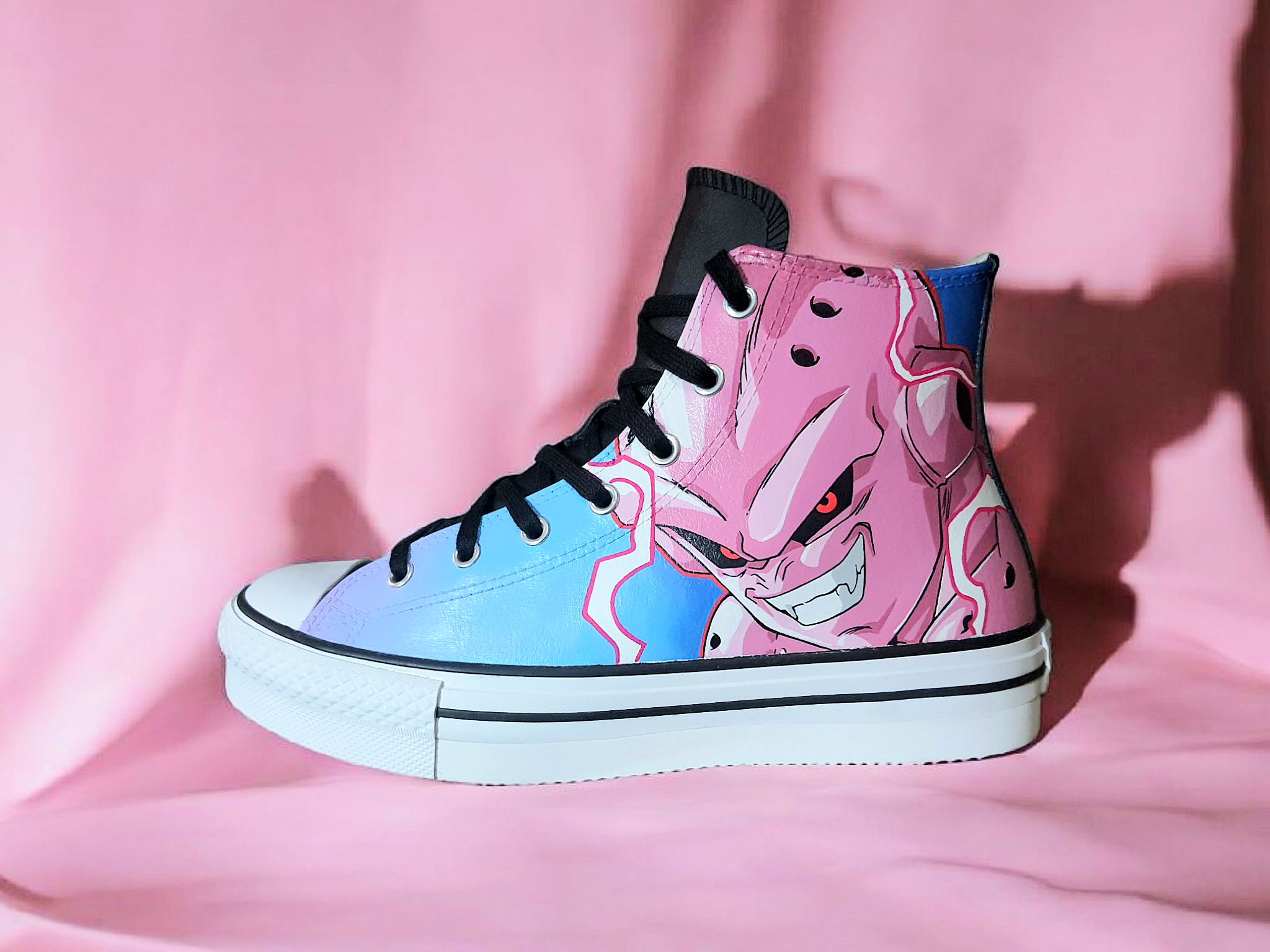 Converse in pelle dipinte a mano — Majin Buu Kid