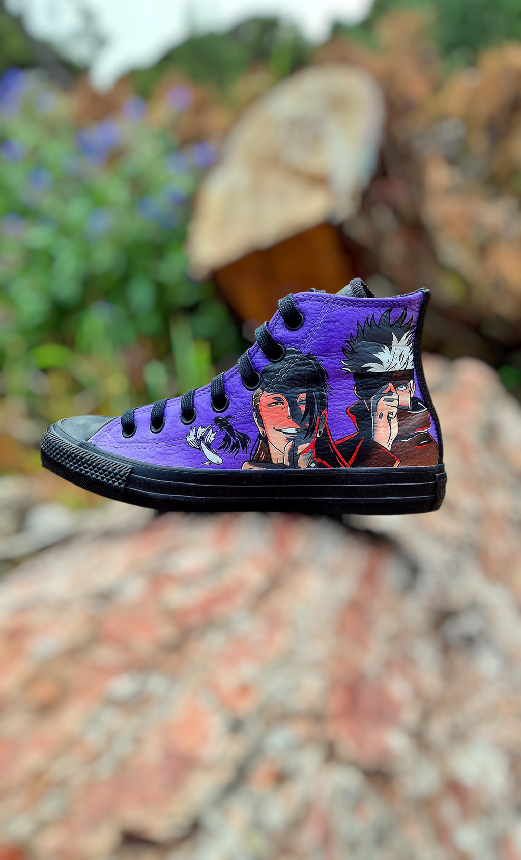 Converse Dark Matter Dipinte a Mano – Satoru Gojo & Suguru Geto | Jujutsu Kaisen