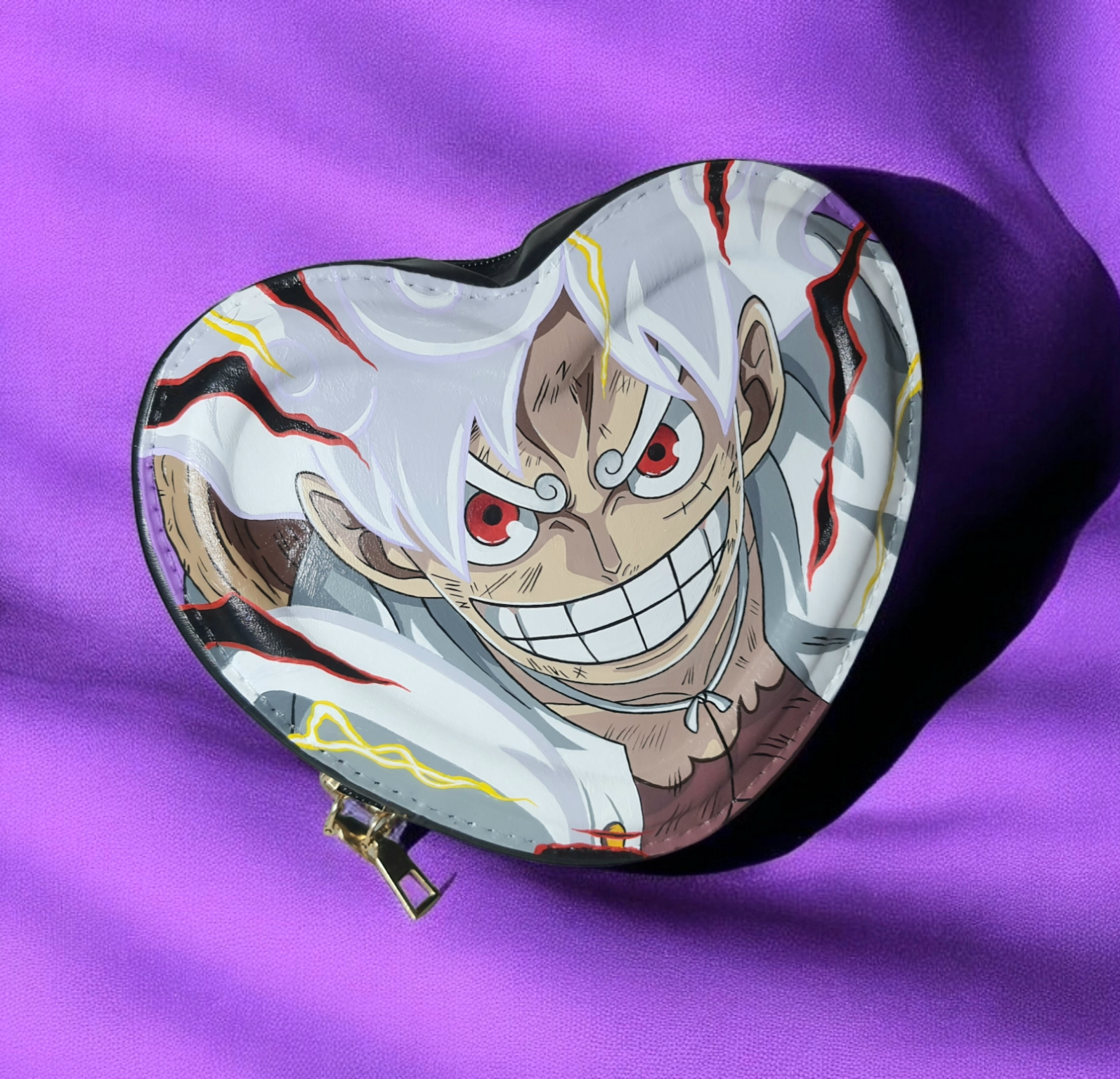 Borsa a cuore dipinta a mano — Luffy Gear 5